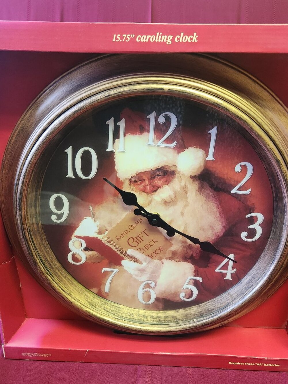 Vintage Skytimer Santa Caroling Clock 15.75" Musical Christmas Wall Clock